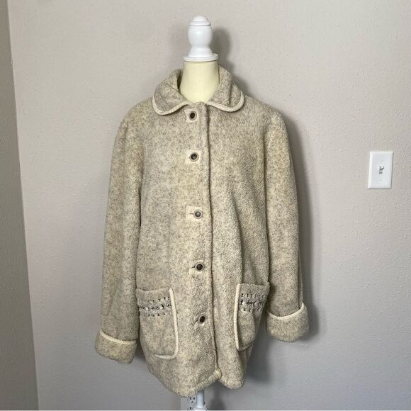 Vintage Tudor Court Button Front Speckled Fleece Jacket/Shacket Women's Size Med - Picture 14 of 16